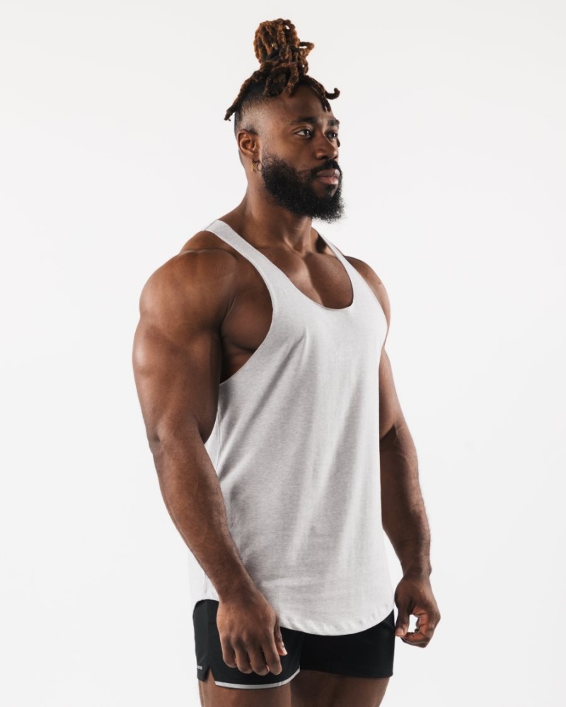 Alphalete Wolf Head Raw Cut Tank Singlet Herre Grå | KQZYGU-526