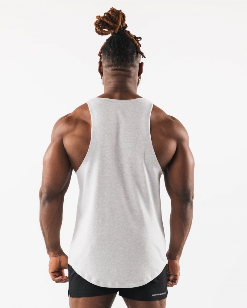 Alphalete Wolf Head Raw Cut Tank Singlet Herre Grå | KQZYGU-526