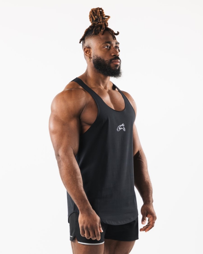 Alphalete Wolf Head Raw Cut Tank Singlet Herre Svarte | FEJZCU-910