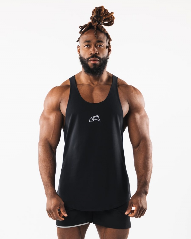 Alphalete Wolf Head Raw Cut Tank Singlet Herre Svarte | FEJZCU-910